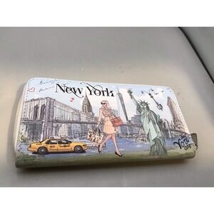 New York City Faux Leather Zip Wallet 7.5"